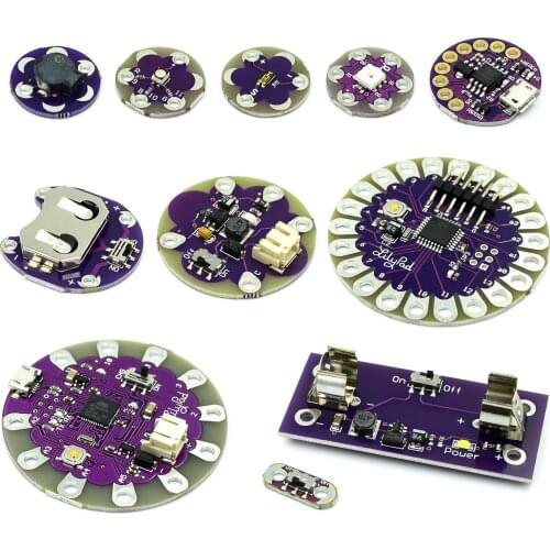 ATmega32U4 ATMEGA328P LilyPad 328 For Arduino DIY Kit Micro USB ATtiny85 LilyTiny Main Board Buzzer WS2812 RGB CR2032 TEMT6000