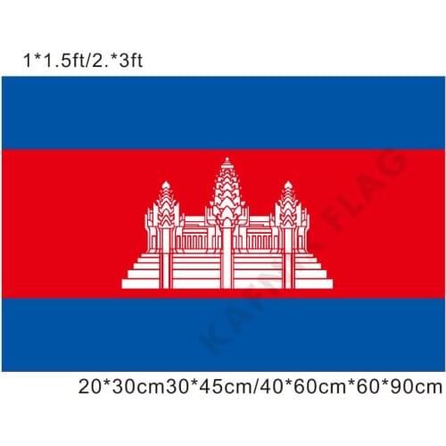 KAFNIK,free shipping 20*30cm/30*45cm/40*60cm/60*90cm small flags Cambodia National Flag for Countries World Event Decorative
