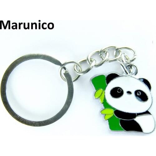 FREE SHIPPING BY DHL 100pcs/lot New Metal Panda Shaped Keychains Lovely Zinc Alloy Panda Keyrings for Gifts