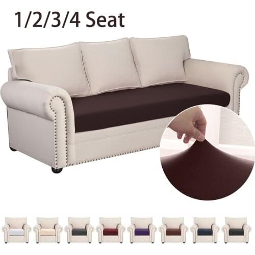 Sofa Seat Cushion Cover Elastic Solid Color Pets Kids Furniture Protector Sofa Cover Stretch Washable Removable Slipcover