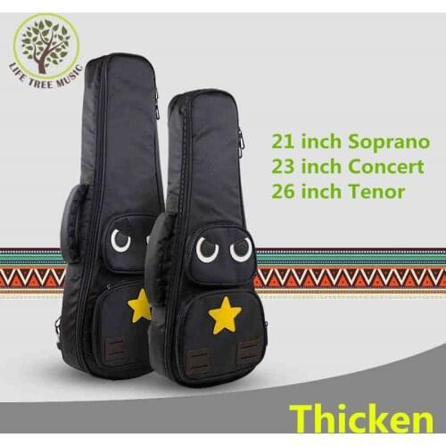 Thicken Cartoon Soprano Concert Tenor Ukulele Bag Case Backpack 21 23 26 Inch Ukelele Beige Mini Guitar Accessories Parts Gig