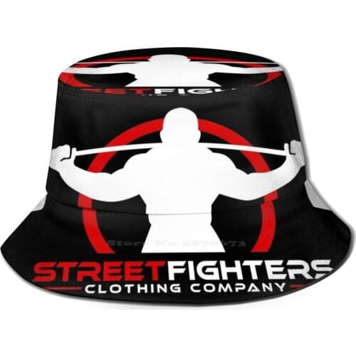 Streetfighters Black CompanyS Logo Korean Caps Funny Beach Bucket Hats Streetfighters Gym Bodybuilding Bodybuilders Athletic