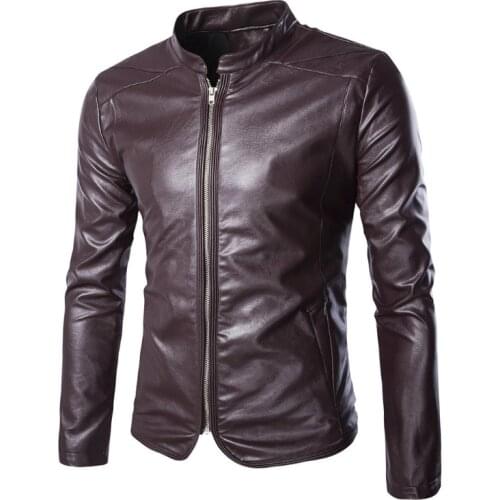 Spring Autumn Leather Jacket Male Motorcycle Jacket Casual Zipper PU Leather Jacket High quality Slim Fit Men Leather Jacket
