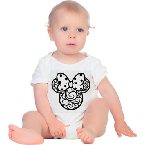 Newborn Rompers Baby Boys Girls Clothes Mickey Mouse Printing Cartoon Infant Bodysuit Toddler One-piece Bow Flower Baby Onesie