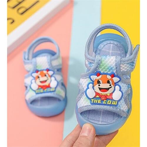 Disney A toddler in the summer of 2021 male baby shoes breathable mesh sandals cartoon cute Velcro female childrens shoes