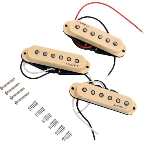 Electric Guitar Single Coil Pickup Set Middle/ Neck/ Bridge Alnico V