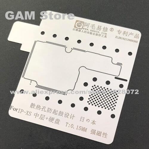 For iPhone XS/XS MAX BGA Stencil Midframe Nand Flash Chip IC Motherboard Middle Layer Reballing Pin Heat Template Tin Plant Net