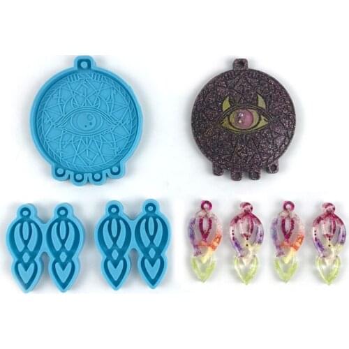 Silicone Keychain Mould Kit Dreamcatcher Mould/Pendant Feather Mold/Epoxy Casting Earring Mold Suitable for DIY Jewelry