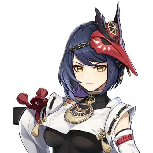 Genshin Impact Kujo Sara Cosplay Mask Helmet Anime Headwear Headband Hallwoeen Costume Accessory Props