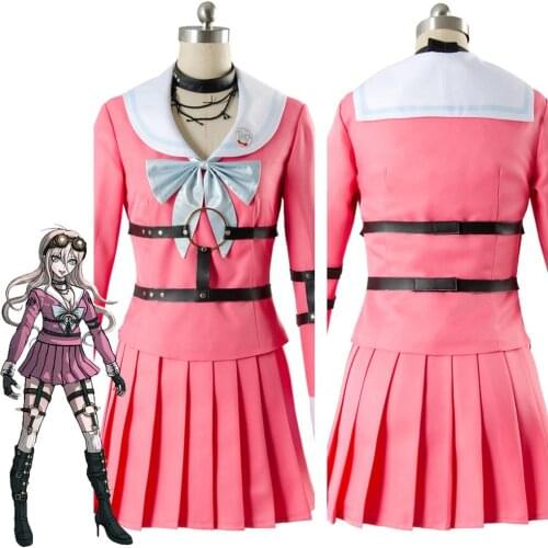 Danganronpa V3 Killing Harmony Rabbit Miu Iruma Cosplay Costume Pink Dress Uniform Outfits Halloween Carnival Suit For Girls
