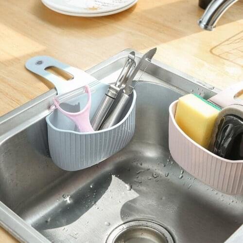 Kitchen Seamless Suction Cup Drain Basket Bath Storage Rack Tools Sink Holder Portable Home Kitchen Hanging Drain Bag Basket