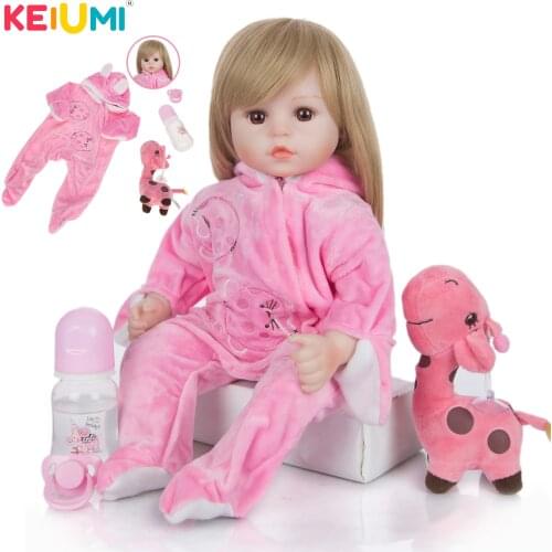 18'' 48 cm Adroble Reborn Baby Doll Soft Silicone Cloth Body Lifelike Lovely Bebe Alive Babies Doll Toy For Child Birthday Gifts