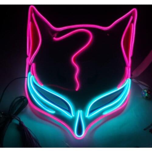 Fancy Dress Party Carnival Halloween Christmas Douyin Same Bar Party Fox Luminous Mask Cospaly Fashion Dating Mask