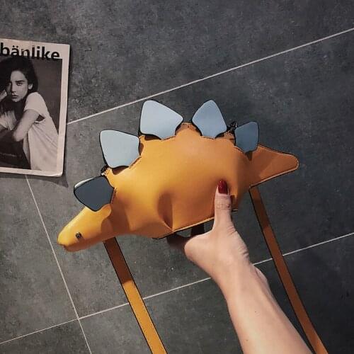 Cute Womens Shoulder Bag Dinosaur Shape Design Pu Leather Messenger Bag Womens Shopping Wallet 2021