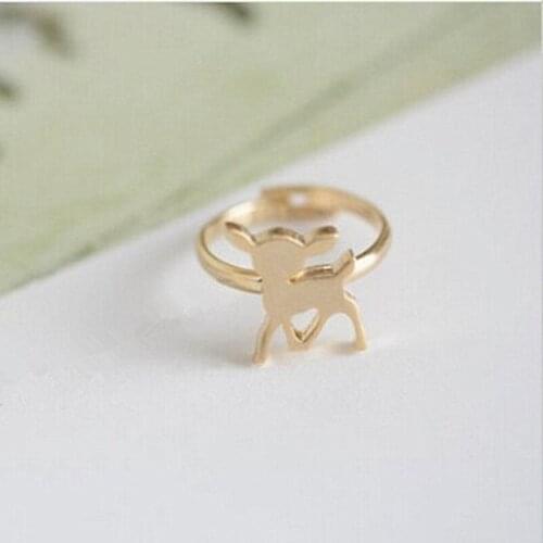 Fashion Deer Ring Hand-welded copper ring design Three Color Optional