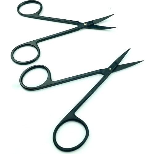 Stainless Steel Express Porcelain Black Handle Scissor Ophthalmic Stitch Removal Scissors Cosmetic Plastic Tools