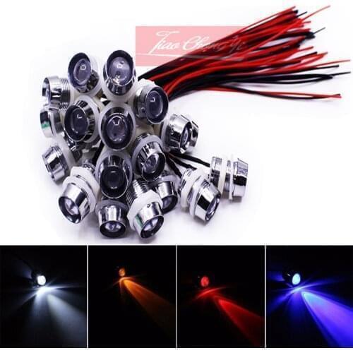 New Hot F10mm Car Boat LED + Metal Holder 10R DC5V/12V Red/Blue/Green color PreWired
