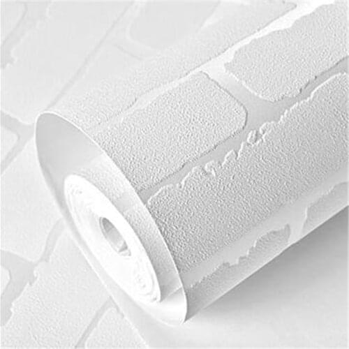 Wellyu White brick wallpaper clothing store white brick pattern background brick nordic mediterranean style geometric wallpaper