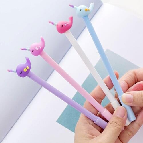 Wholesale 60pcs kawaii gel ink pen cute horse whale pens for school office supplies students korean stationary gift items bulk