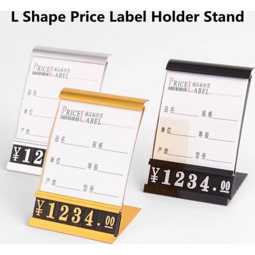 5 Pieces Adjustable Number Combined Aluminum Base Price Cube Tags Display Counter Label Sign Holder Stand