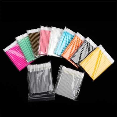 Lip Brush Pen Cleaner Make Up Brushes Set Maquillage Mascara Wands Cleaning Eyelash Disposable Makeup Brush Applicators 100pcs