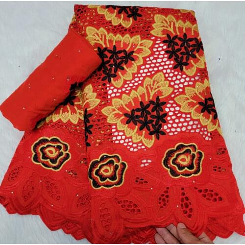 7yard Swiss Lace Fabric 2021 Latest 100%Cotton Embroidery African Fabrics Swiss Voile Lace In Switzerland Dubai Fabric For Dress