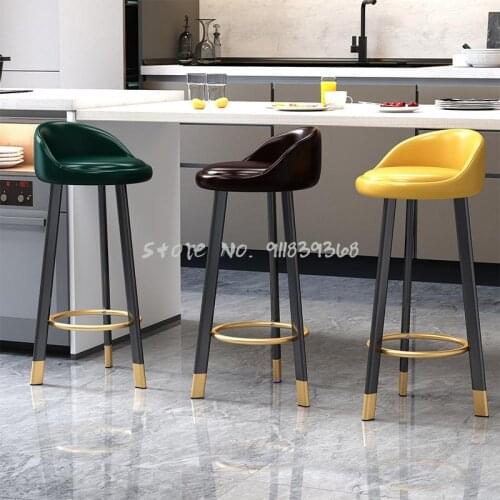 Nordic Bar Chair Family High Stool Back Front Desk Chair Modern Simple Luxury High Stool Bar Chair Bar Stool