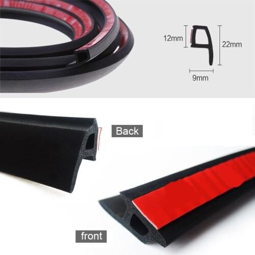 P shape type 2 Meters Car Door Seal Strip Anti-Dust Soundproof Car Seal strong 3M adhensive Waterproof Sound Insulation