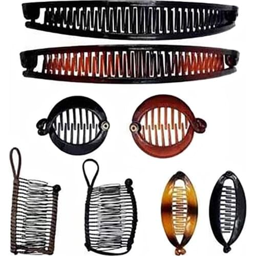 Vintage Banana Hair Clip Set Fish Clips Girls Solid Color Hair Claws Barrettes Hair Accessories Women Ponytail Holder Clamp