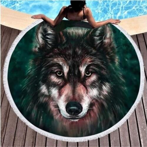 Animal wolf flower bird miraculous For home towel Beach towel beach towel Bath towels Beach mat Beach cover up Sea beach towel