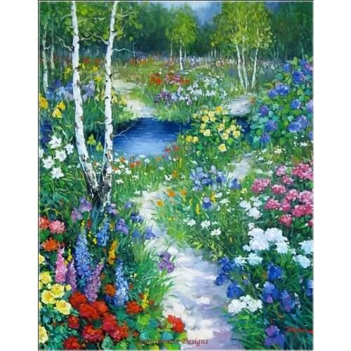 Embroidery Counted Cross Stitch Kits Needlework - Crafts 14 ct DMC Color DIY Arts Handmade Decor - Trail Creek