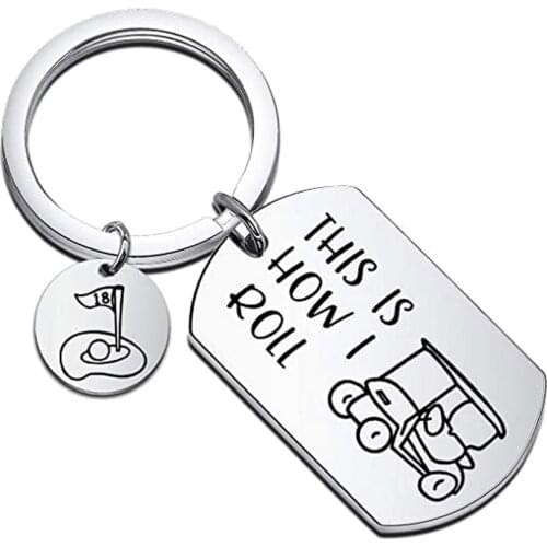 Stainless Steel Jewelry Keychain THIS IS HOW I ROLL Army Brand Key Chain Golf Cart брелок на ключи llavero