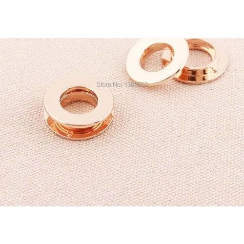 10pcs/lot 22mm alloy outer Rose Gold Color Grommet eyelets with Washer for belt bag garment accessories
