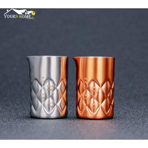 100ml 304 Measuring Cup Tools Bar Measure Cocktail Jigger - Metal Bar Spirit Measure with Pour Spout Silver/Copper Barware