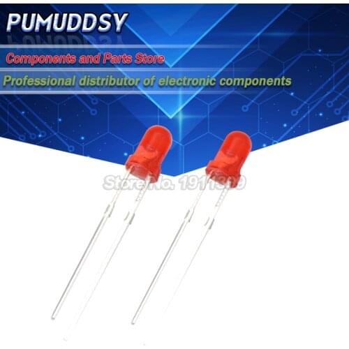 100PCS Red light-emitting diodes Red turn Red 3mm led