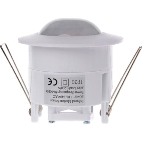 110-240V AC Adjustable 360° Ceiling PIR Infrared Body Motion Sensor Detector Lamp Light Switch