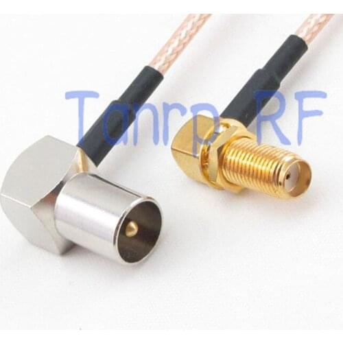 12in TV male to SMA female jack both right angle RF adapter connector 30CM Pigtail coaxial jumper extension cord cable RG316