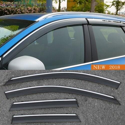 4pcs For Volvo XC60 2018-2019 Chrome Window Visor Sun Guard Wind Rain Shield Car Styling Accessories