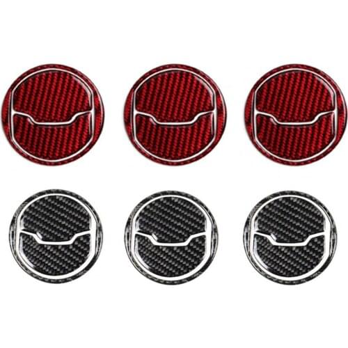 9 Pcs Trim Covers Stickers Anti-Collision Anti-fall Carbon Fiber Car Interior Trim Covers Stickers for Mustang 2015-2019