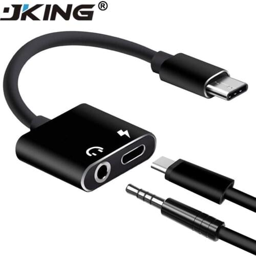 JKING Type C Adapter Aux Audio Adapter USB Type C to 3.5mm Earphone Jack Adapter For Xiaomi Mi 6 Huawei without 3.5 jack