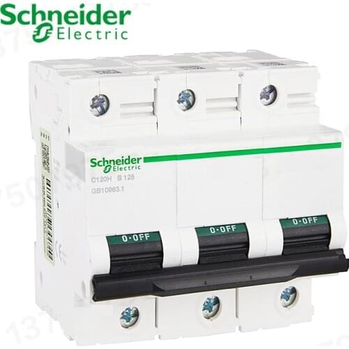 Schneider electric High power Circuit Breaker C120H 3p B type 100A 125A 10kA A9N19558 A9N19559