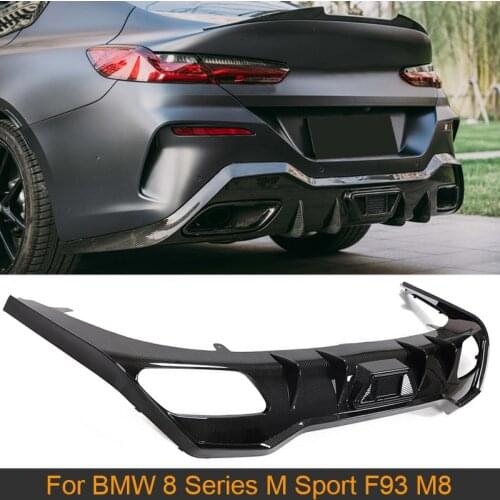 Car Rear Bumper Diffuser Lip Spoiler for BMW 8 Series G16 M Sport 4 Door 2018-2021 Rear Bumper Diffuser Lip Apron Dry Carbon