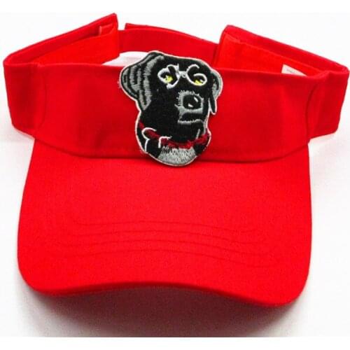 The black dog embroidery Visors Baseball Cap Adjustable Snapback cap for men and women 273