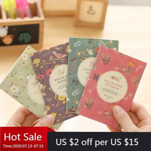 20 Pcs Wholesale Korean Flower and Bird Pockets 12*8.5cm Memo Pad Notebook Korean Stationery, New Style Stationery School Tools