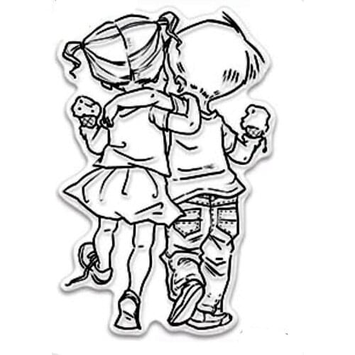 Children Hug Transparent Silicone Rubber Stamp And Metal Die Sheet Cling Scrapbooking DIY Cute Pattern Photo Album