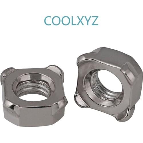 DIN928 Authentic 304 stainless steel quad welding nut four-corner spot welding square nut M3-M12 10Pcs