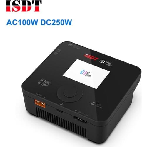 ISDT D1 AC 100W DC 250W 10A Dual Channel Smart Lipo Discharger Charger for 1-6S Lipo Battery RC FPV Racing Drone RC Parts