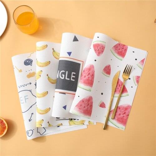 Western Place Mat Table Mat Kitchen Insulation Plate Mat Non-slip Bowl Mat Household Disposable Fruit Placemat PVC Waterproof