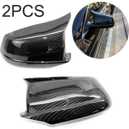 New Arrival 2pcs Abs Plastic Carbon Fiber Rearview Mirror Cover Cap Fit for BMW F10 F11 5 Series 2011-2013