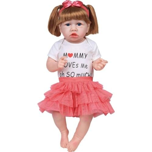 60CM High Quality Reborn Toddler Princess Girl 24inch Doll Full Silicone With Straight Hair Lifelike Baby Children Birthday Gift